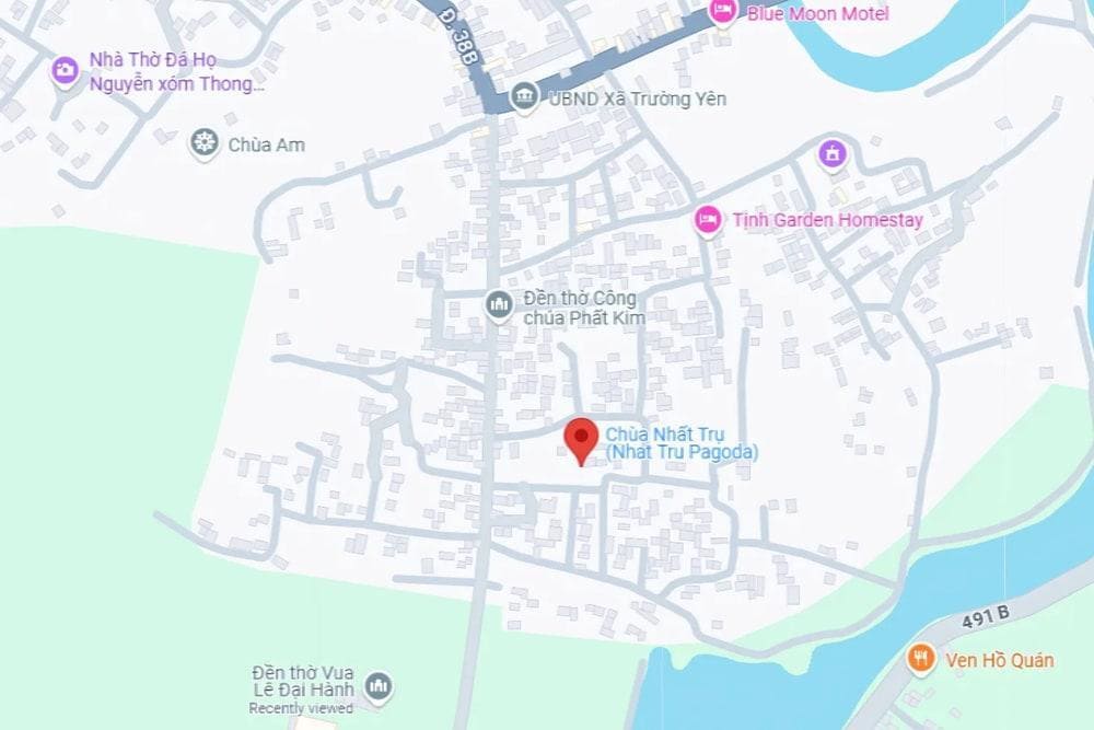 Vị trí chùa Nhất Trụ (Chùa Một Cột) trong Cố đô Hoa Lư Ninh Bình